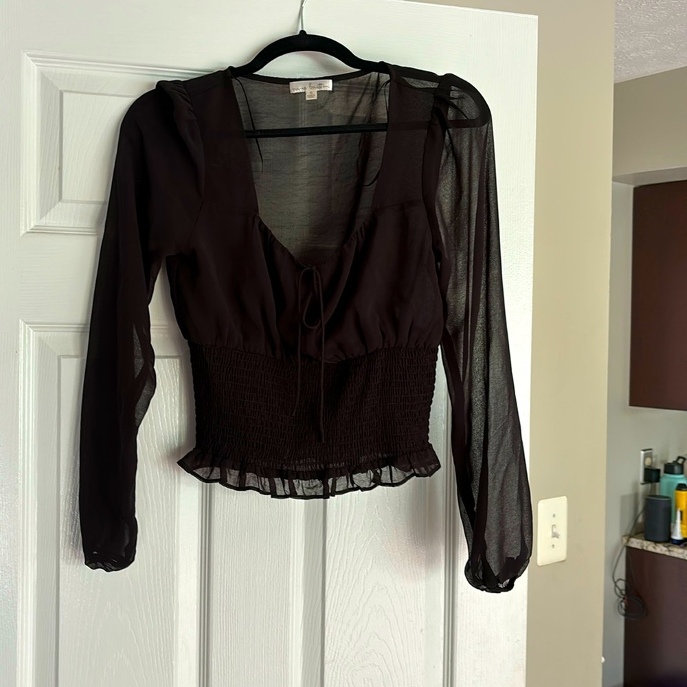 Black sheer crop top